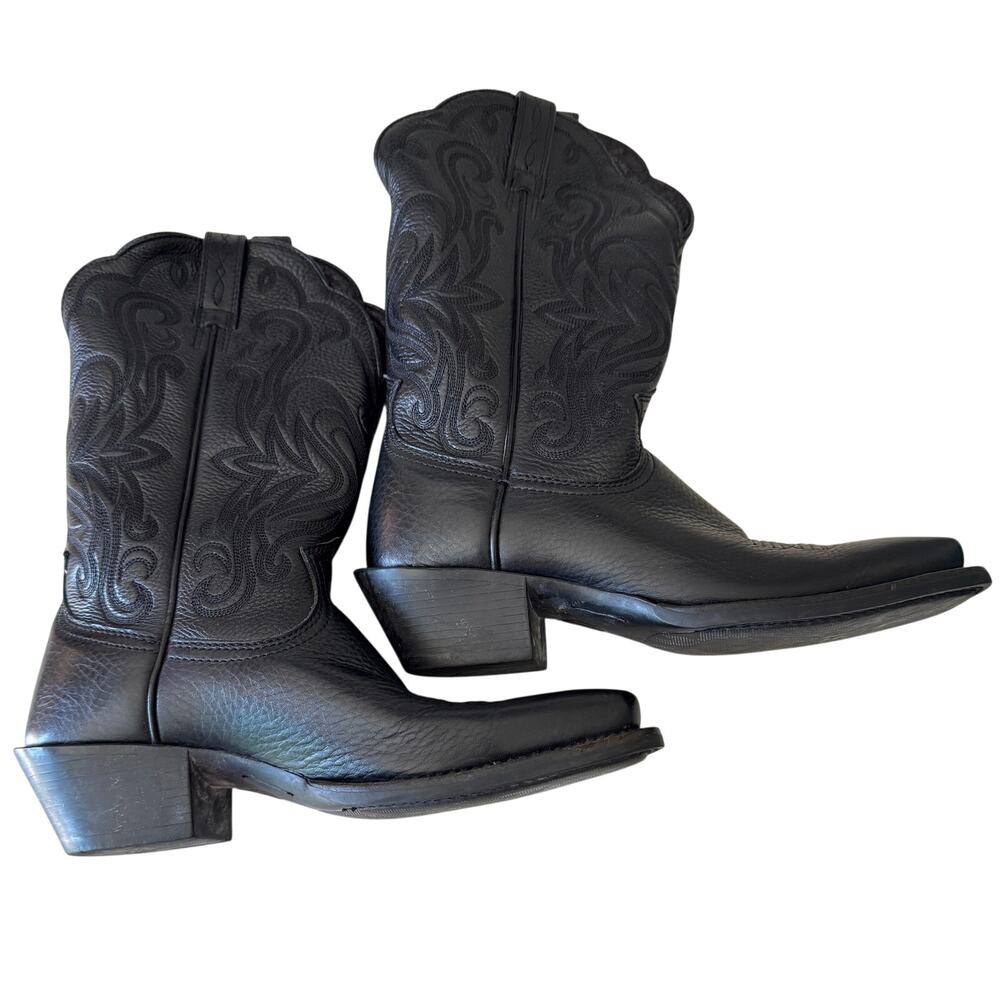 Ariat Black Leather Heeled Western Boots